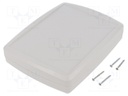 Enclosure: multipurpose; X: 144mm; Y: 184mm; Z: 38mm; ABS; light grey