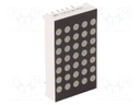 Display: LED; matrix; 5x7; red; 20mcd; anode; 39.1x22.8mm; 2.1÷2.5V