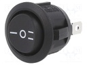 ROCKER; SP3T; Pos: 3; ON-OFF-ON; 10A/28VDC; black; none; Body: black
