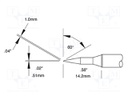 Tip; bevel; 1x14mm; 357°C; for soldering station