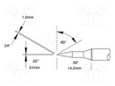 Tip; bevel; 1x14mm; 468°C; for soldering station