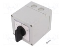 Switch: reversing cam switch; Stabl.pos: 3; 16A; 1-0-2; Poles: 3