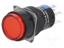 Switch: push-button; Pos: 2; 5A/250VAC; ON-ON; red; IP65; 18x18mm