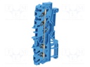 DIN Rail Mount Terminal Block, 4 Ways, 24 AWG, 16 AWG, 1.5 mm², Clamp, 18 A