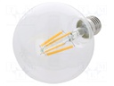 LED lamp; warm white; E27; 230VAC; 1055lm; 8.5W; 270°; 2700K