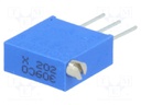 Potentiometer: mounting; vertical,multiturn; 2kΩ; 500mW; THT; ±10%