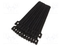 Hook and loop fastener; L: 135mm; W: 12mm; black; 20pcs; Ømax: 33mm