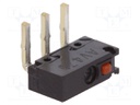 Microswitch SNAP ACTION; without lever; SPDT; 0.1A/30VDC; Pos: 2