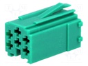 Connector housing; plug; Mini ISO; PIN: 6; green