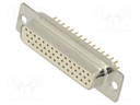 D-Sub HD; PIN: 44; socket; female; on PCBs; straight; THT