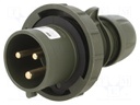Connector: AC supply 3-phase; plug; male; 32A; 230VAC; IEC 60309
