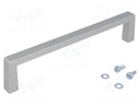 Handle; Mat: aluminium; grey; H: 40mm; L: 191mm; W: 12.2mm