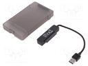 USB to SATA adapter; supports 1x HDD 2,5" SATA/SATAII and SSD