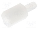 Screwed spacer sleeve; hexagonal; polyamide; M3; M3; 9mm