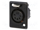 Socket; XLR; female; PIN: 5; straight; soldering; silver plated; 50V