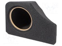 Car loudspeaker enclosure; MDF; black melange; textil; 200mm