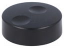 Knob; without pointer; plastic; Shaft d: 6mm; Ø39.6x13.5mm; black