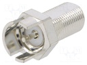 Socket; F; female; card edge; 75Ω; soldering; on PCBs; teflon; 2GHz