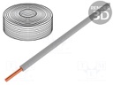 Wire; stranded; Cu; 0.5mm2; grey; PVC; 60V; 10m; Class: 5