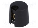 Knob; with pointer; plastic; Shaft d: 6mm; Ø16x16mm; black