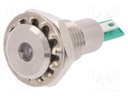 Indicator: LED; flat; 24VDC; Cutout: Ø12.1mm; IP67; stainless steel