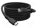 Cable; USB 4.0; USB C plug,both sides; nickel plated; 0.5m; black