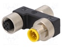 T adapter; M12 male,M12 female x2; A code-DeviceNet / CANopen