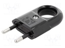 Connector: AC supply; plug; Layout: 2P; Type: flat; black; 250VAC