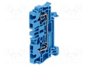 Splice terminal: rail; 2.5mm2; ways: 1; terminals: 2; blue; wemid