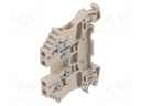 Splice terminal: rail; 1.5mm2; ways: 1; terminals: 4; beige; wemid