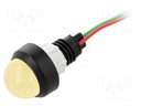 Indicator: LED; prominent; 24VDC; 24VAC; Cutout: Ø13mm; IP40