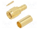 Plug; SMA; male; straight; 50Ω; soldering,crimped; for cable