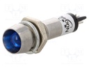 Indicator: LED; recessed; 24VDC; Cutout: Ø8.2mm; IP40; metal