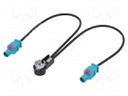 Antenna adapter; ISO plug angled,Fakra socket x2