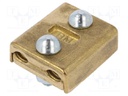 Brass; 120mm2; none; screw terminal; for cable; straight; ways: 1