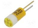 Indicator: LED; BI-PIN; yellow; plastic; 24VDC; Leads: 2pin; 4.5mm