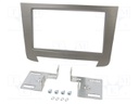 Radio mounting frame; SsangYong; 2 DIN; silver