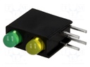 LED; in housing; yellow/green; 3mm; No.of diodes: 2; 2mA; 40°