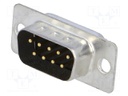 D-Sub; PIN: 9; plug; male; turned contacts; soldering; for cable