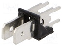 Terminal: spade terminal strip; 6.3mm; 0.8mm; THT; brass; tinned