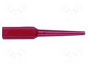 Probe tip; 3A; red; Tip diameter: 0.76mm; Socket size: 4mm; 70VDC