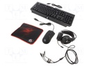 Gaming kit; black; Jack 3,5mm,USB A; HU layout,wired; 20Hz÷20kHz