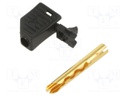 Plug; 4mm banana; 19A; 30VAC; 60VDC; black; non-insulated; 1mm2