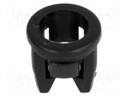 LED holder; 5mm; one-piece; black; UL94V-2; L: 8mm; Mat: polyamide