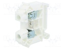 Splice terminal: rail; 0.5÷16mm2; ways: 1; terminals: 2; white; TS35