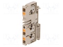 Splice terminal: rail; 6mm2; ways: 1; terminals: 3; beige; wemid