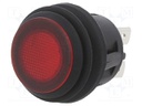 Switch: push-button; Pos: 2; SPST; 20A/14VDC; red; Rcont max: 50mΩ