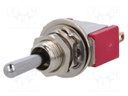 Switch: toggle; Pos: 3; SP3T; (ON)-OFF-(ON); 5A/125VAC; 5A/28VDC