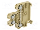 Splice terminal: rail; 4mm2; ways: 2; terminals: 4; beige; Width: 6mm