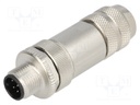 Plug; M12; PIN: 8; male; A code-DeviceNet / CANopen; for cable